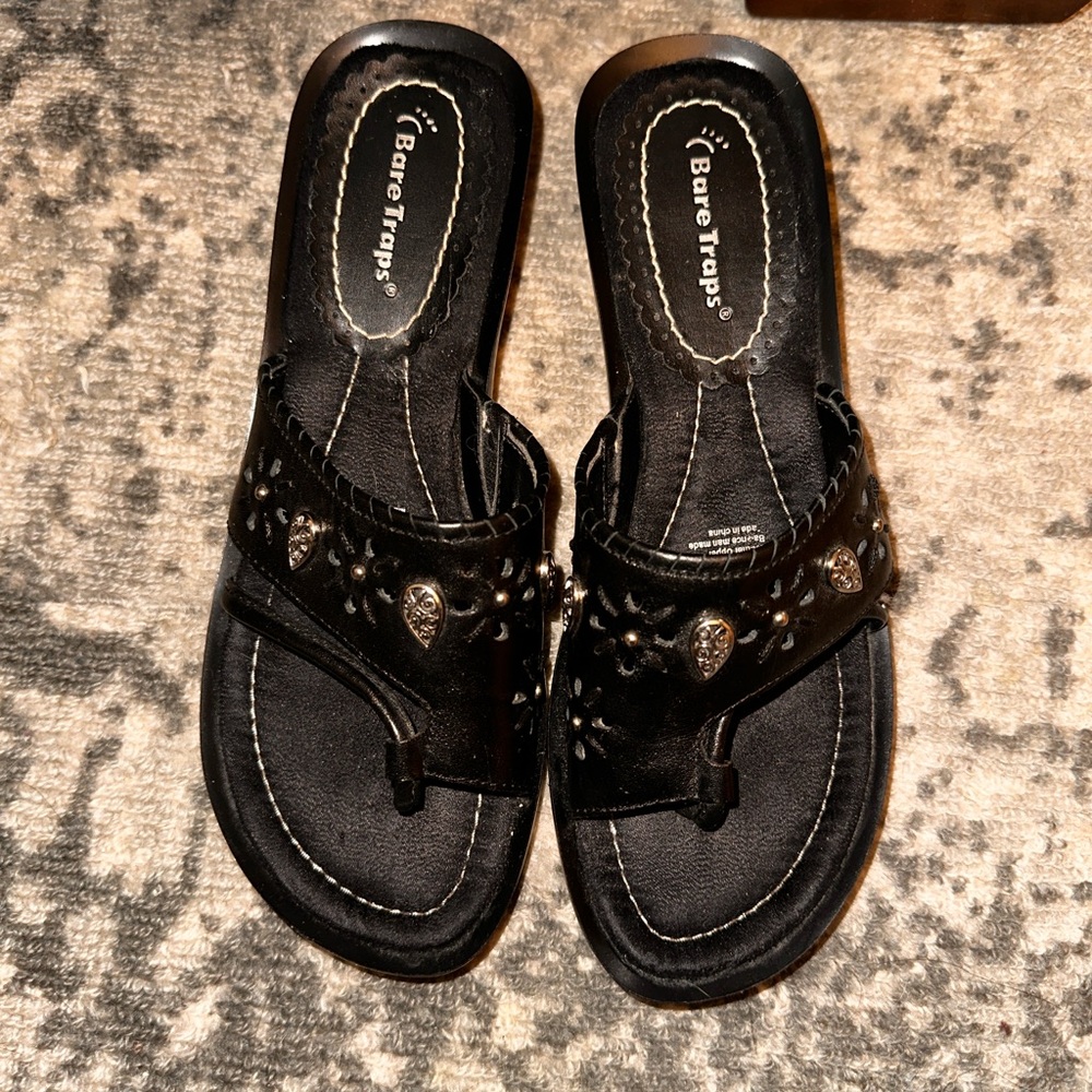 Bare Traps Black Sandals with Embellishments